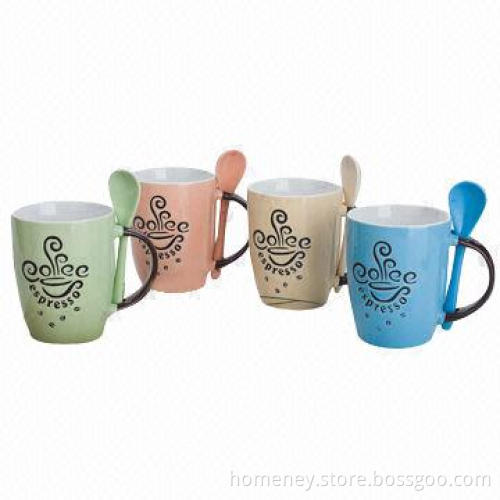 Porcelain Mugs/Spoon Set